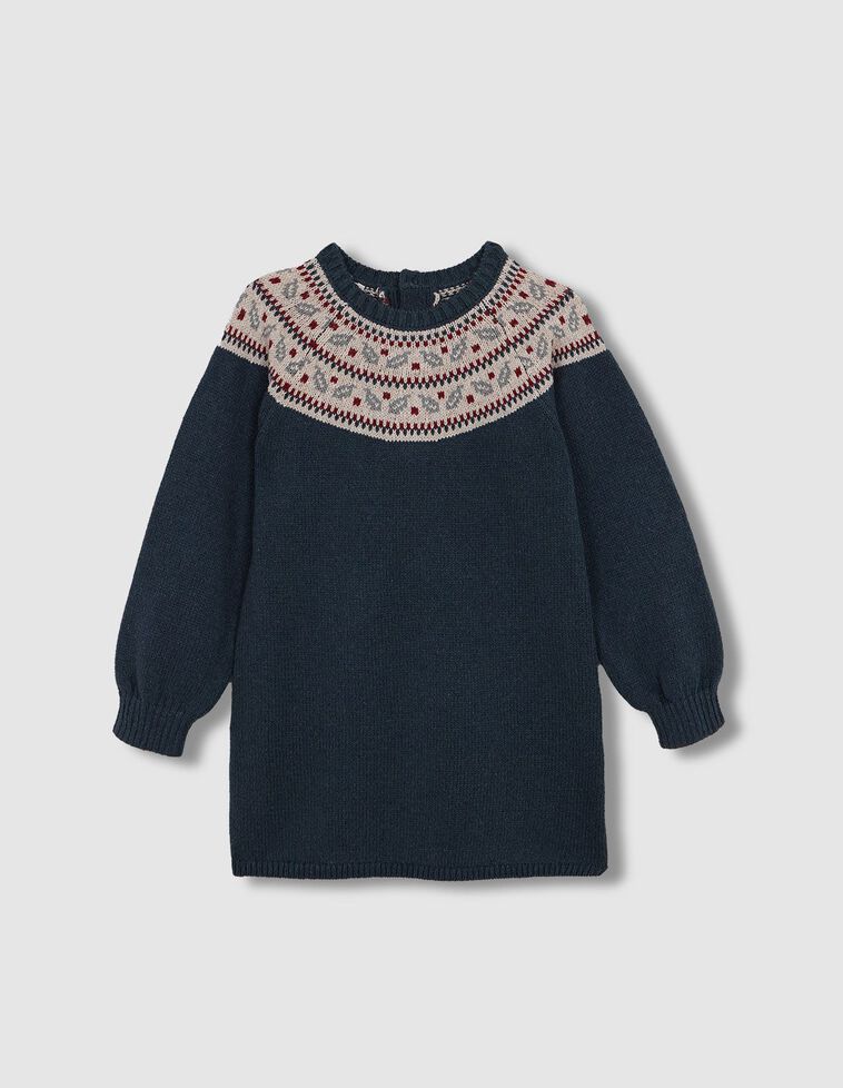 Vestido de greca verde con lana