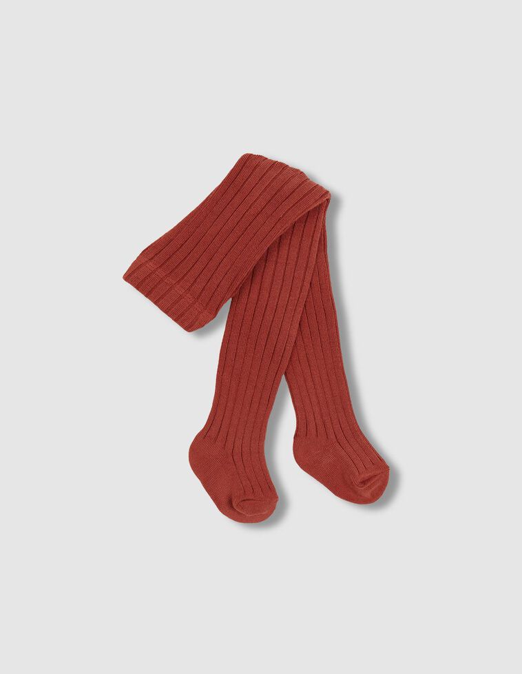 Leotardos de canalé coral oscuro