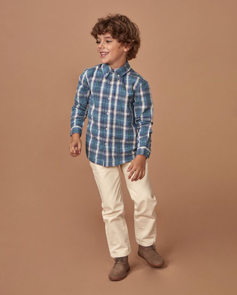 Camisa de cuadros verde ni&ntilde;o