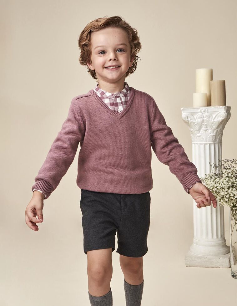 Jersey básico morado con lana