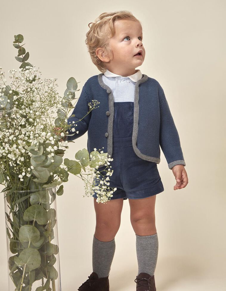 Chaqueta tipo austriaca azul con lana