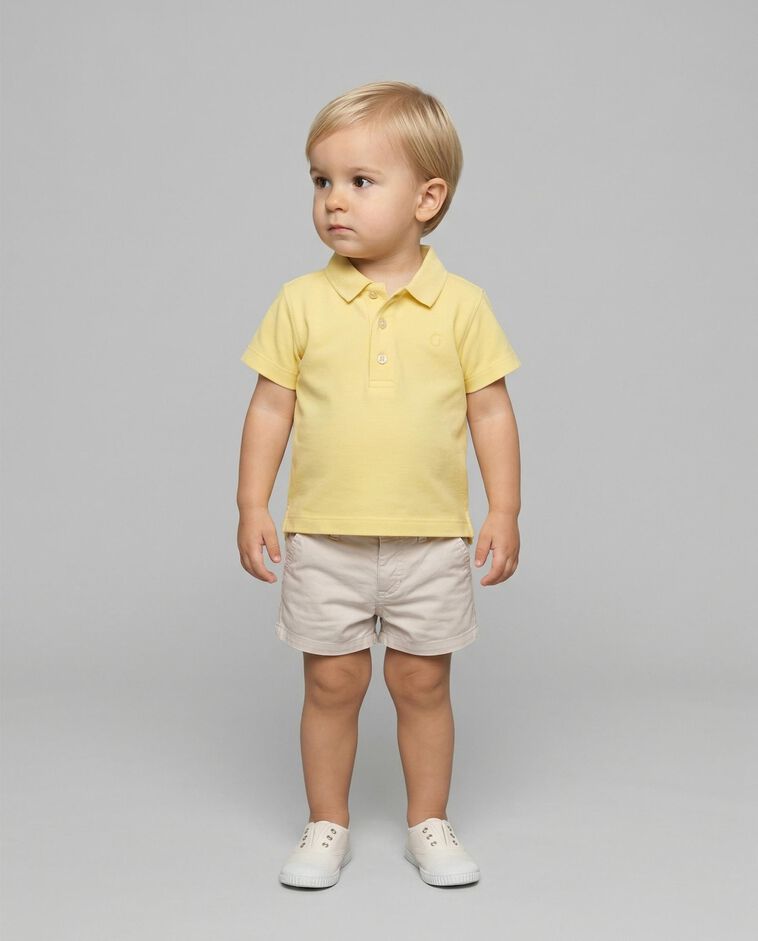 Polo b&aacute;sico de piqu&eacute; amarillo