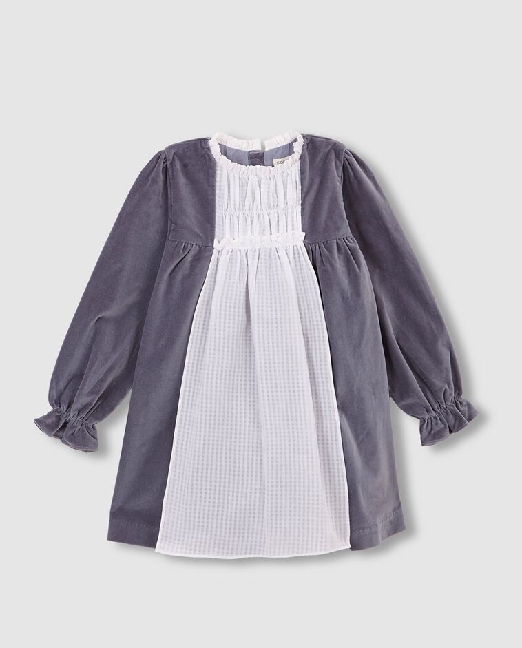 Vestido de terciopelo azul ni&ntilde;a