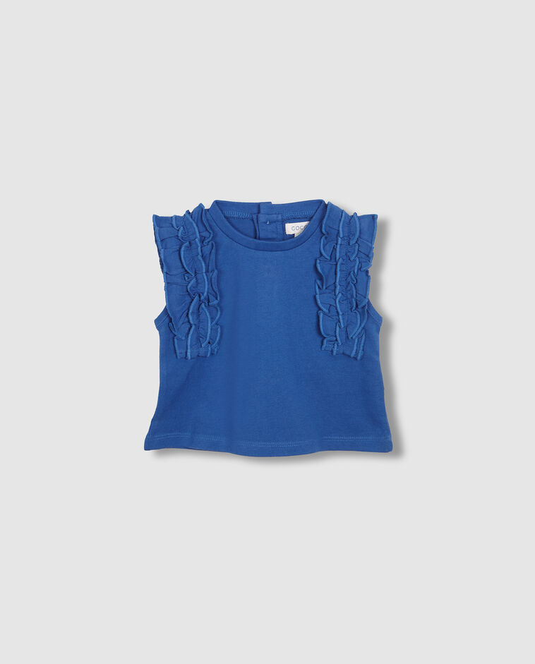 Camiseta triple volante azul