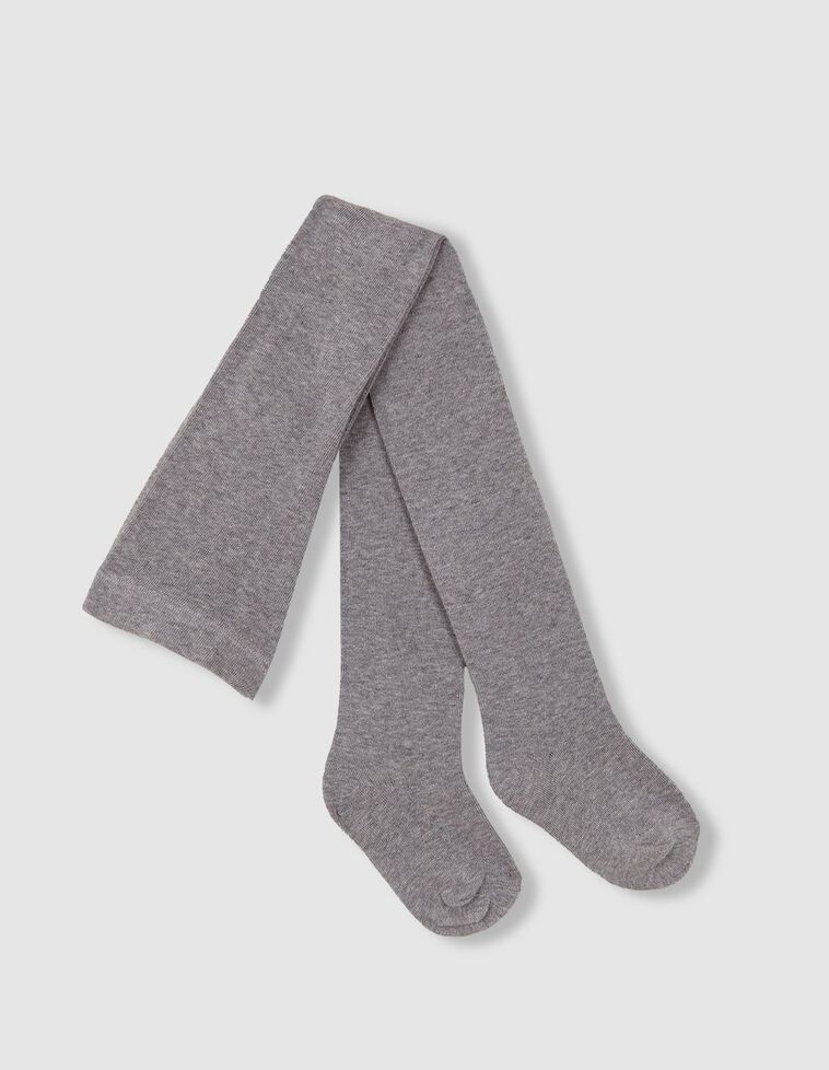 Leotardos básicos lisos gris claro