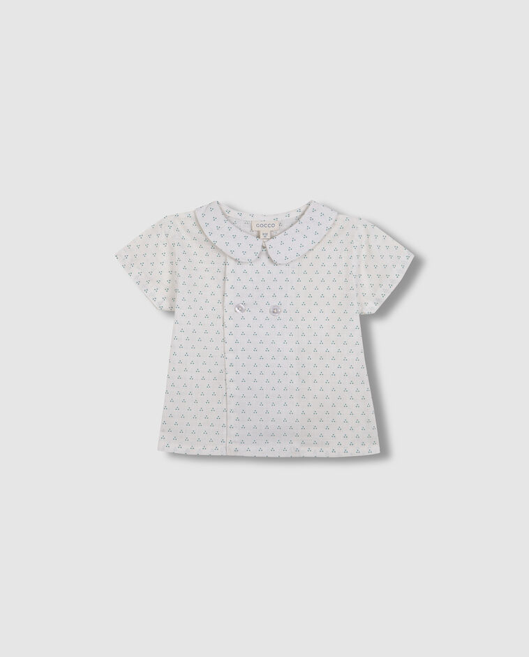 Camisa estampada manga corta blanco