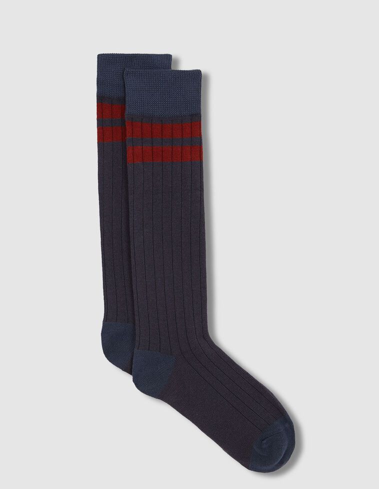 Calcetines con raya azul claro
