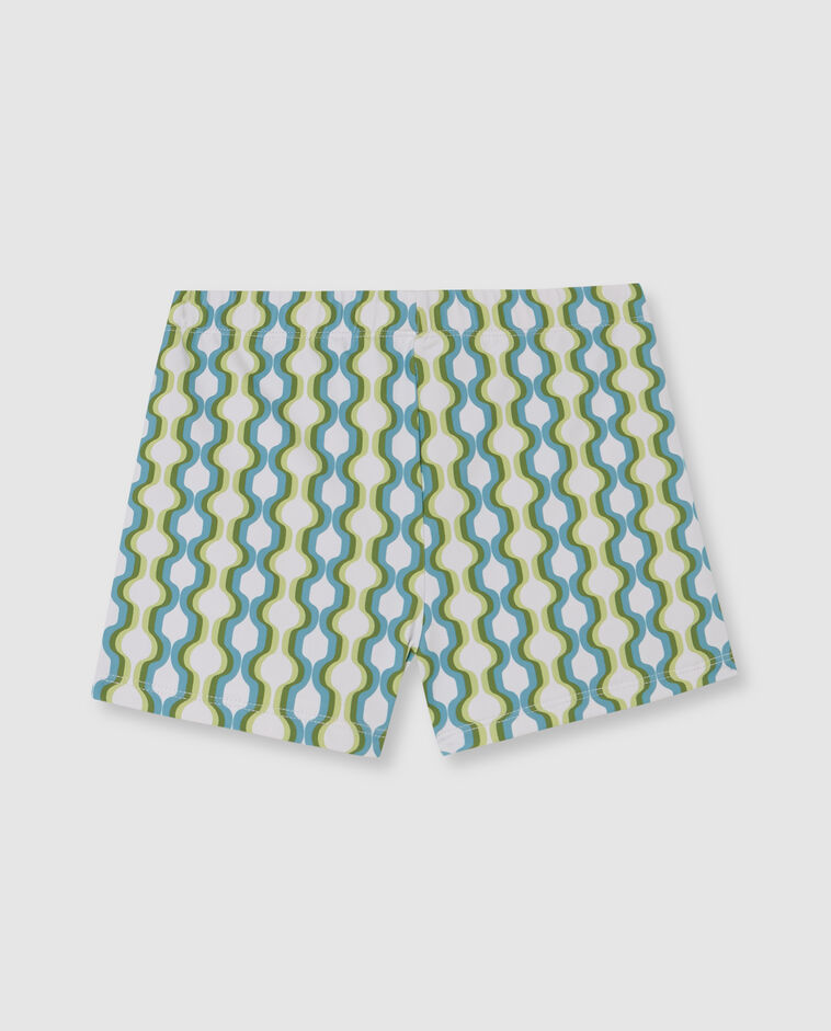 Ba&ntilde;ador estampado geom&eacute;trico azul verdoso