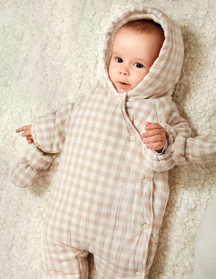 Buzo vichy marrón claro