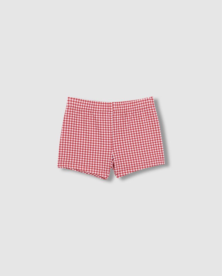 Ba&ntilde;ador licra de cuadros vichy coral