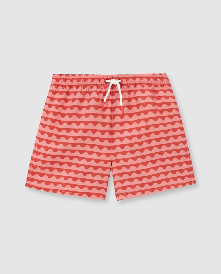 Ba&ntilde;ador estampado de ondas rosa