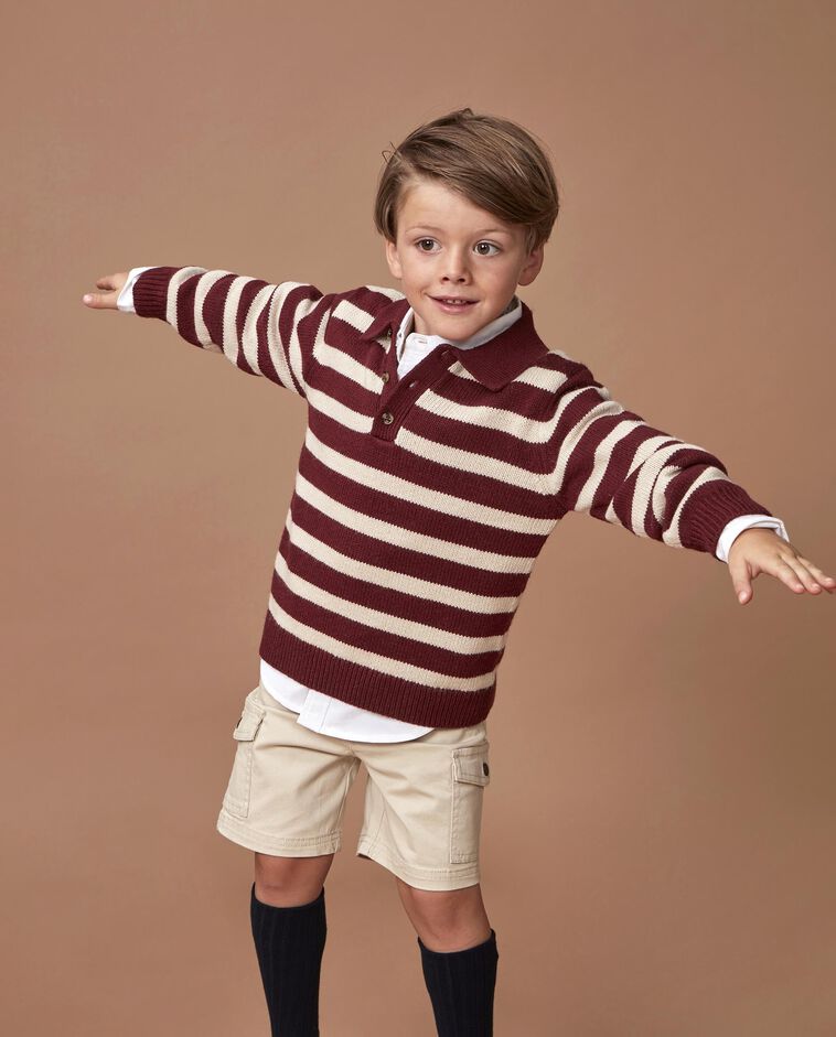 Jersey polo de rayas rojo ni&ntilde;o