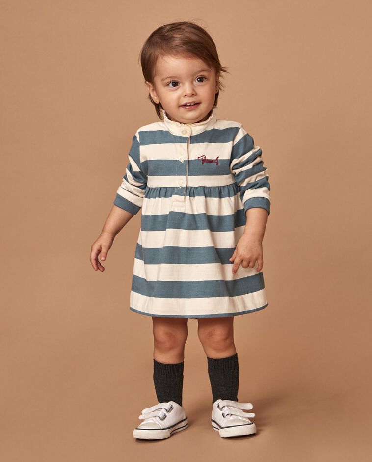 Vestido polo con bordado verde beb&eacute;