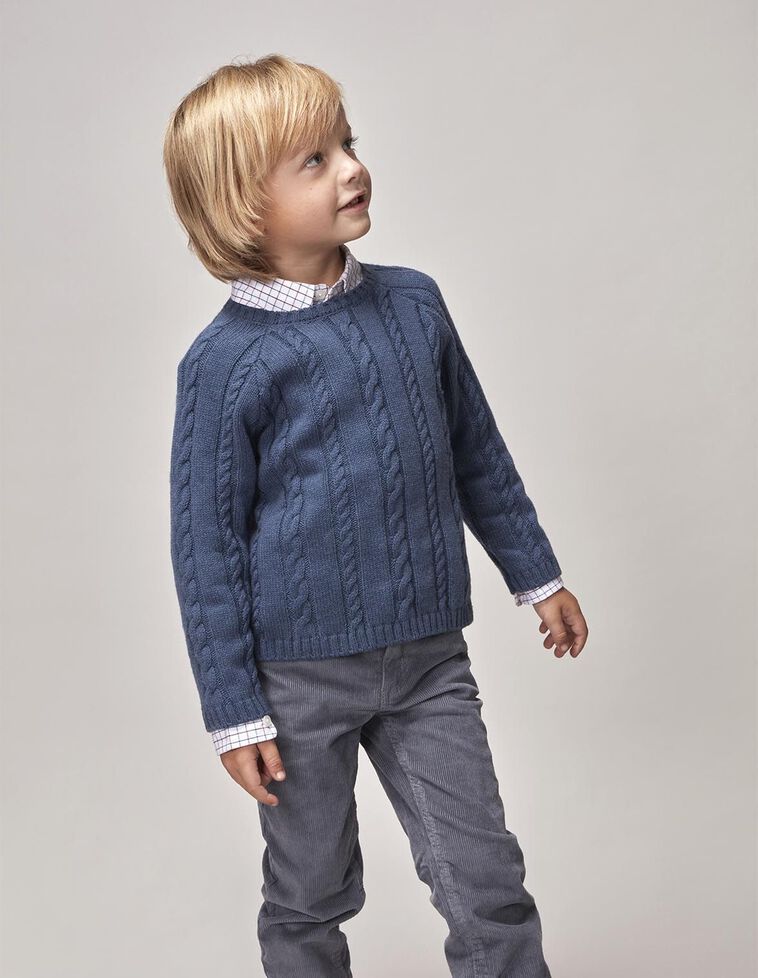 Jersey de ochos con lana azul