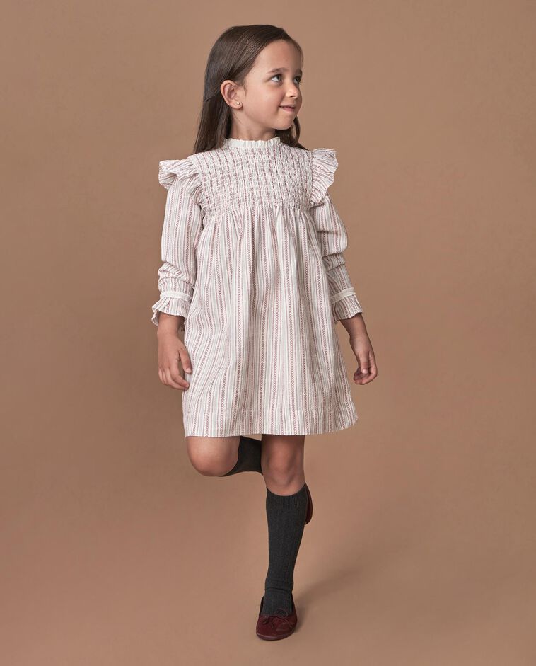 Vestido rayas blanco ni&ntilde;a