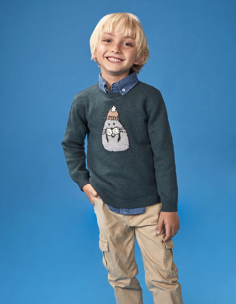 Jersey con dibujo foca verde