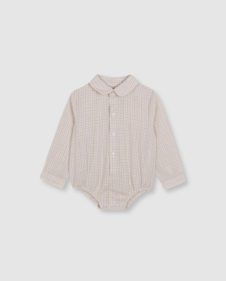 Camisa body azul cuello beb&eacute;
