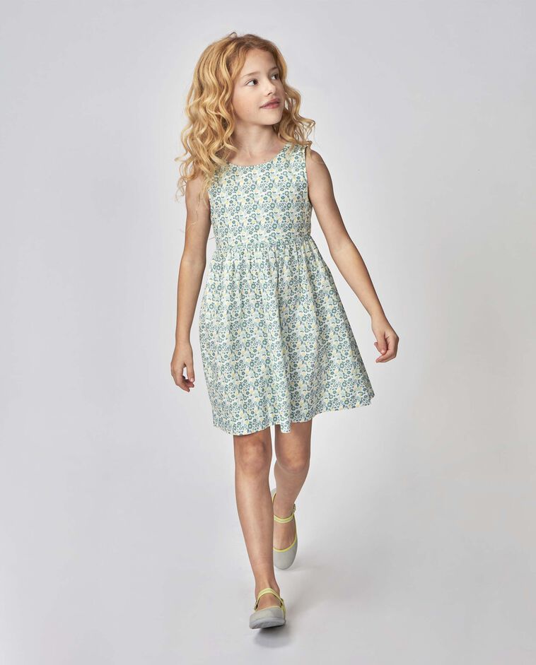 Vestido flores con tirantes blanco