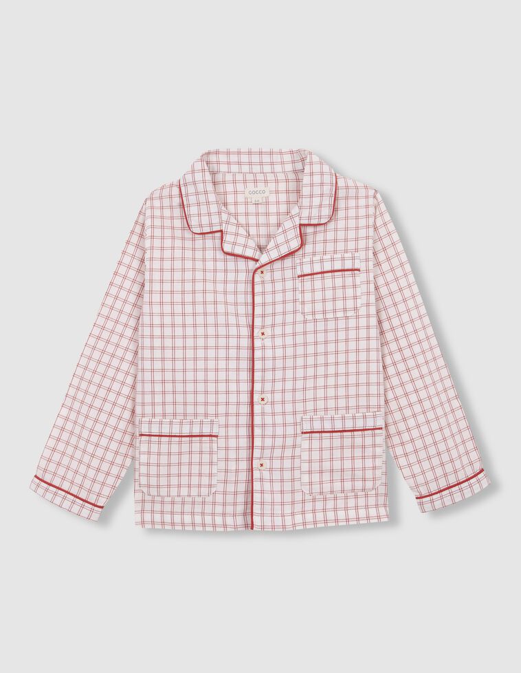 Pijama de cuadros blanco