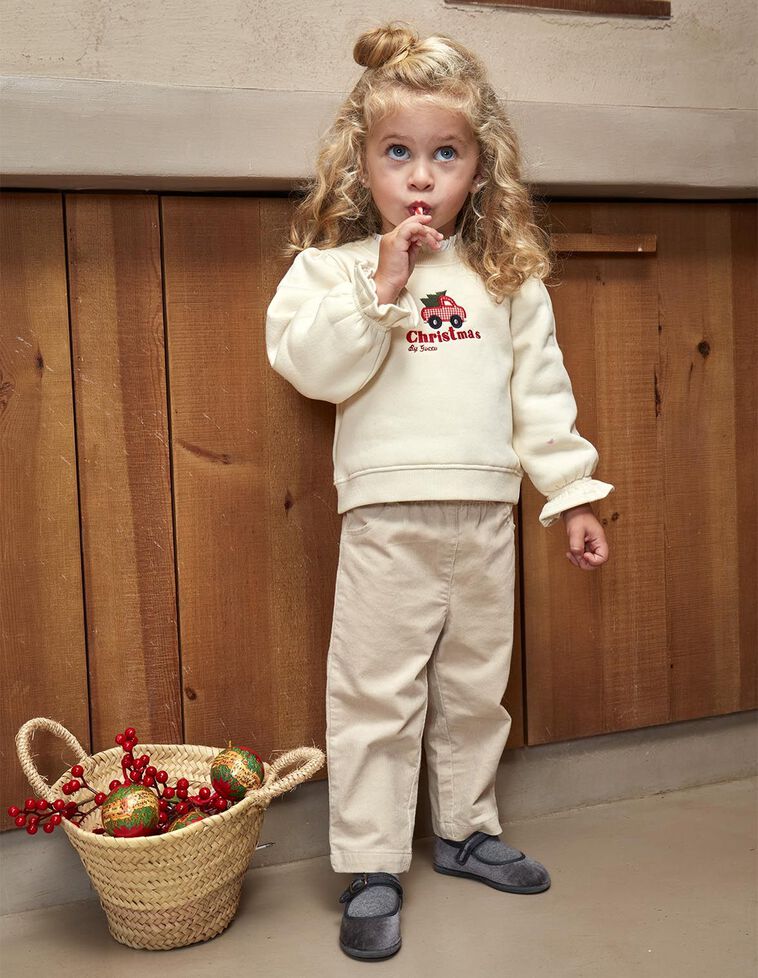 Pantal&oacute;n largo de pana piedra