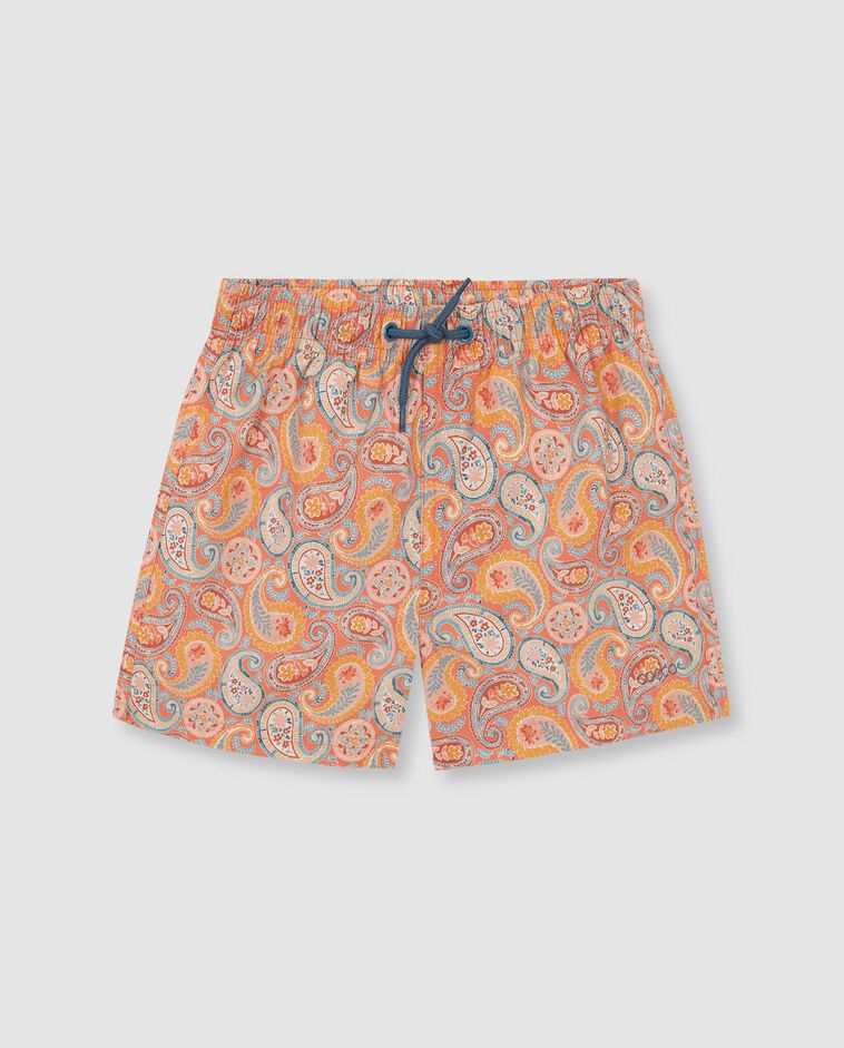 Ba&ntilde;ador estampado paisley naranja