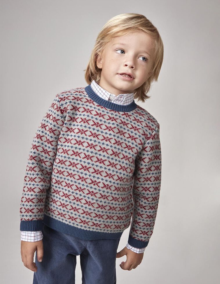 Jersey greca con lana gris