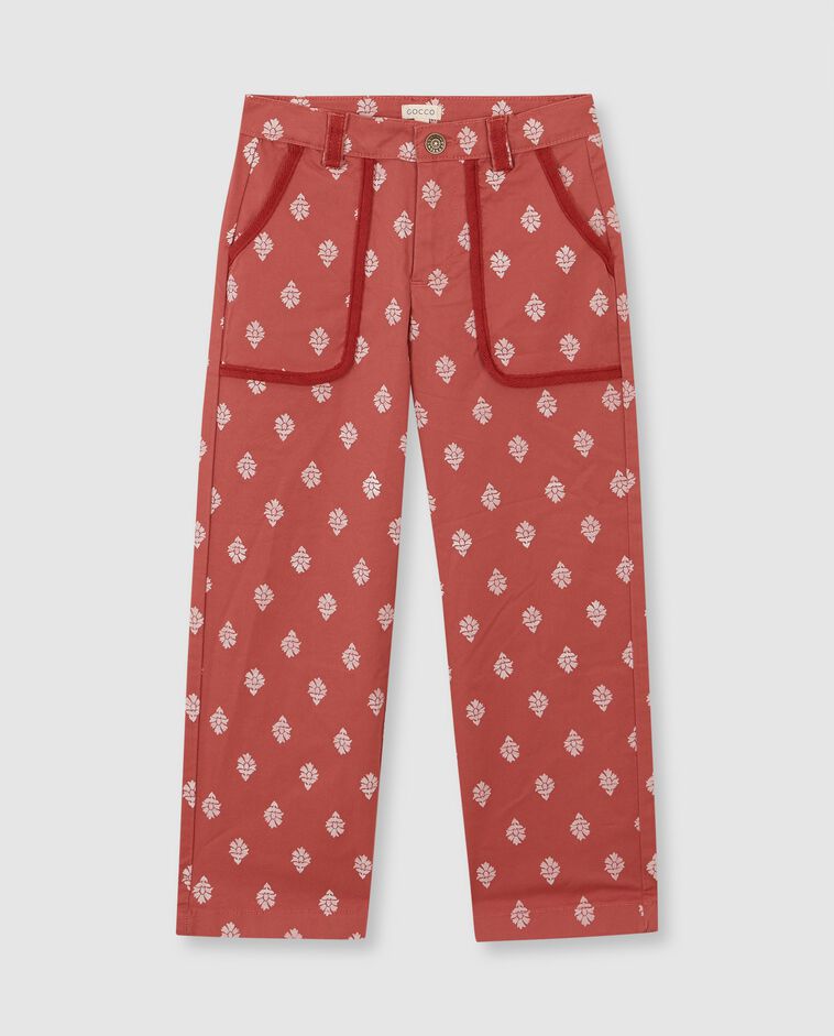 Pantal&oacute;n largo estampado artesanal rosa