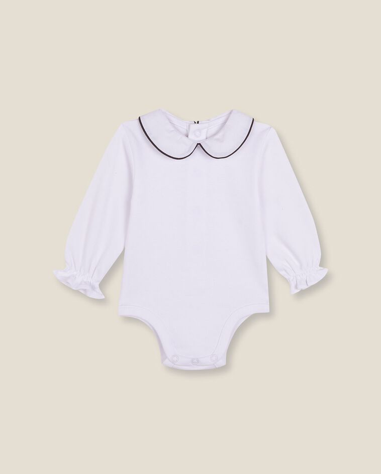 Body cuello bordado blanco reci&eacute;n nacido