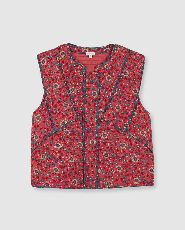 Chaleco madre flores coral