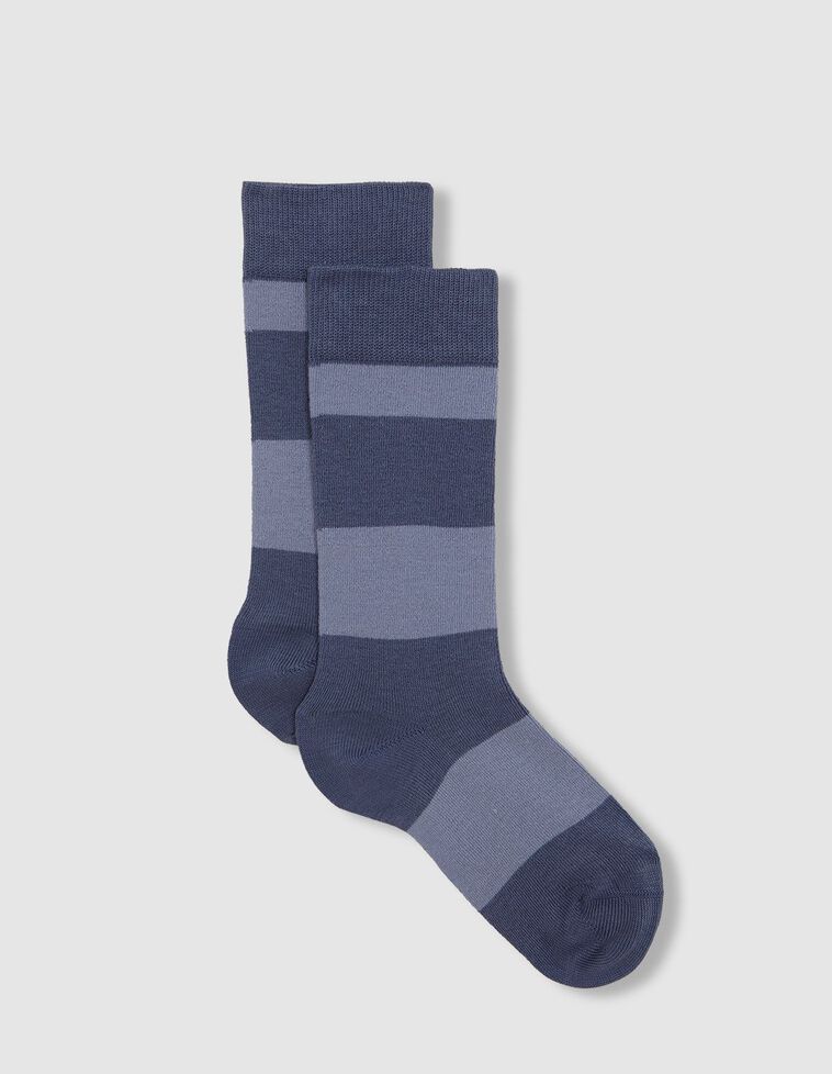 Calcetines de rayas azul petróleo
