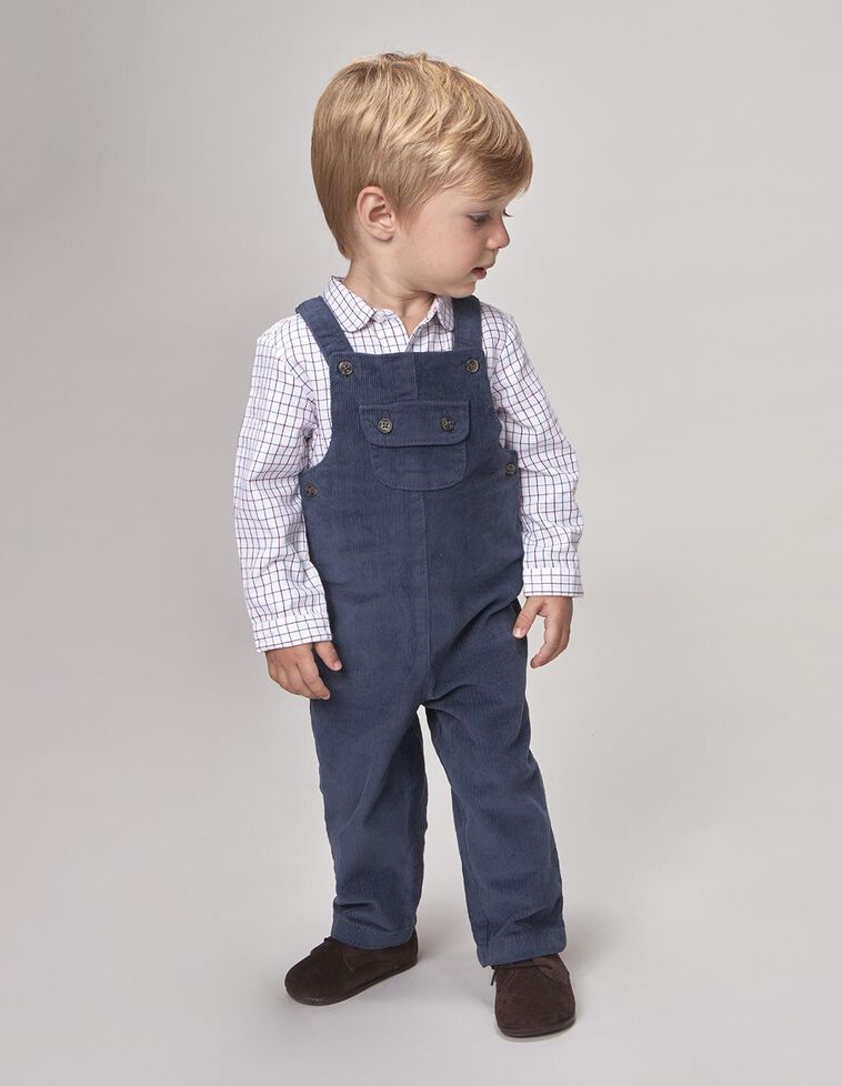 Peto largo de pana azul