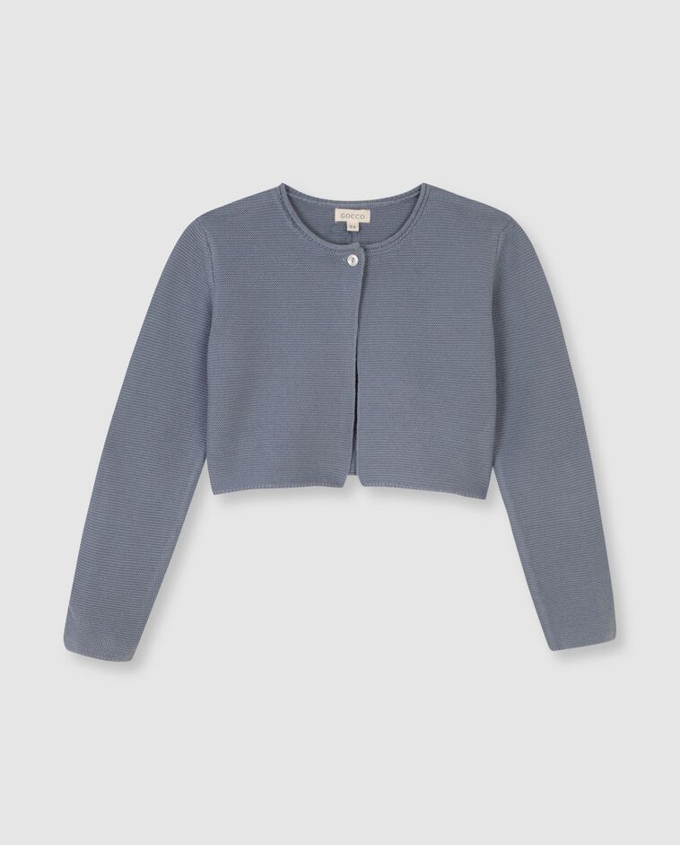Chaqueta corta punto bobo azul
