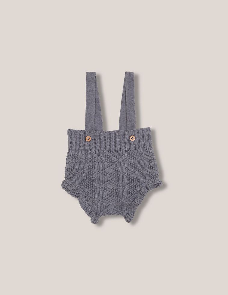 Bombacho de tirantes punto especial con lana azul claro