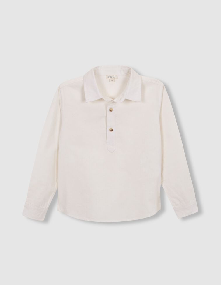 Camisa tapeta corta blanco