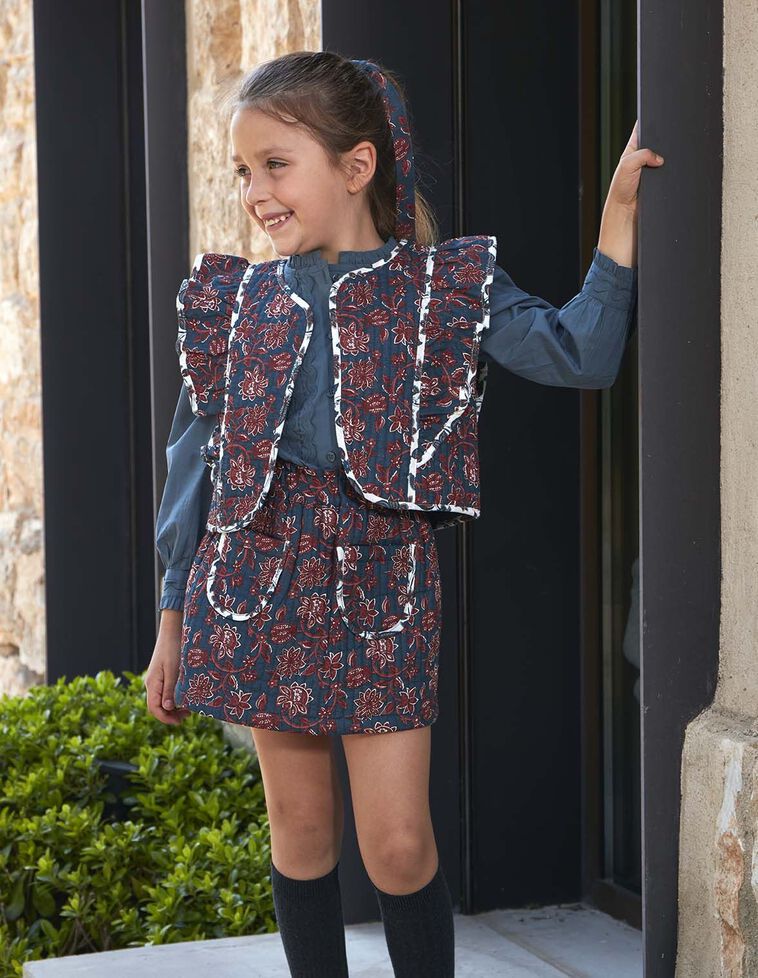 Chaleco acolchado con volante verde