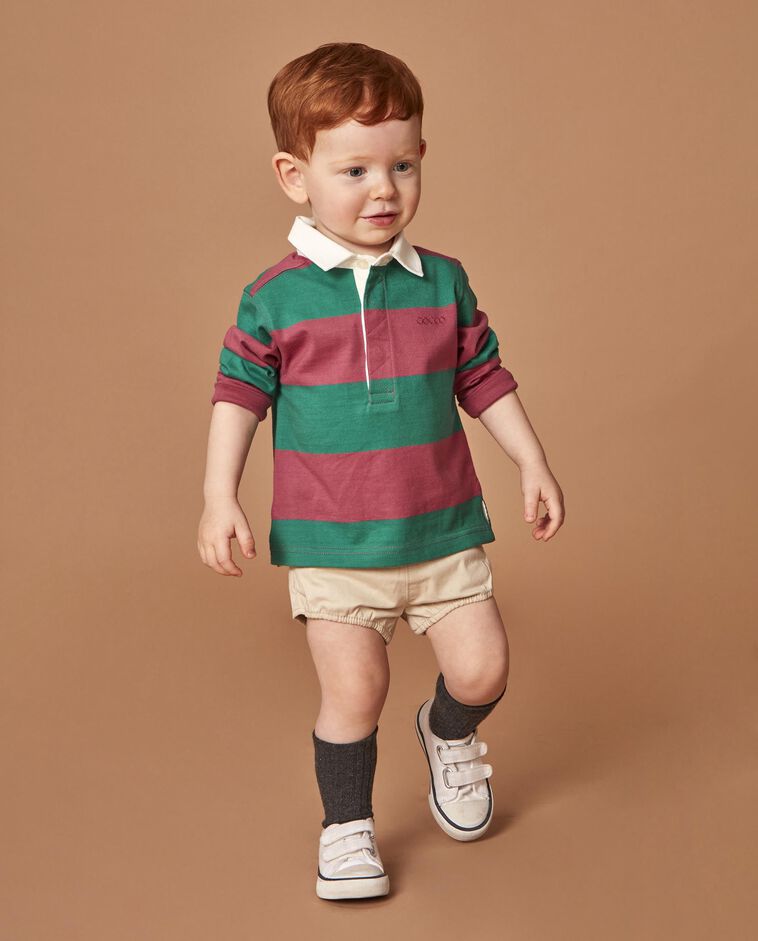 Polo con parche rosa beb&eacute;