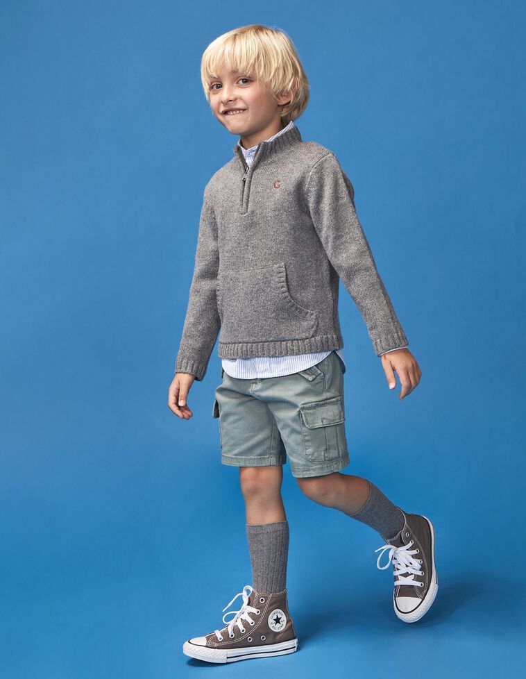 Pantalón corto cargo verde oscuro