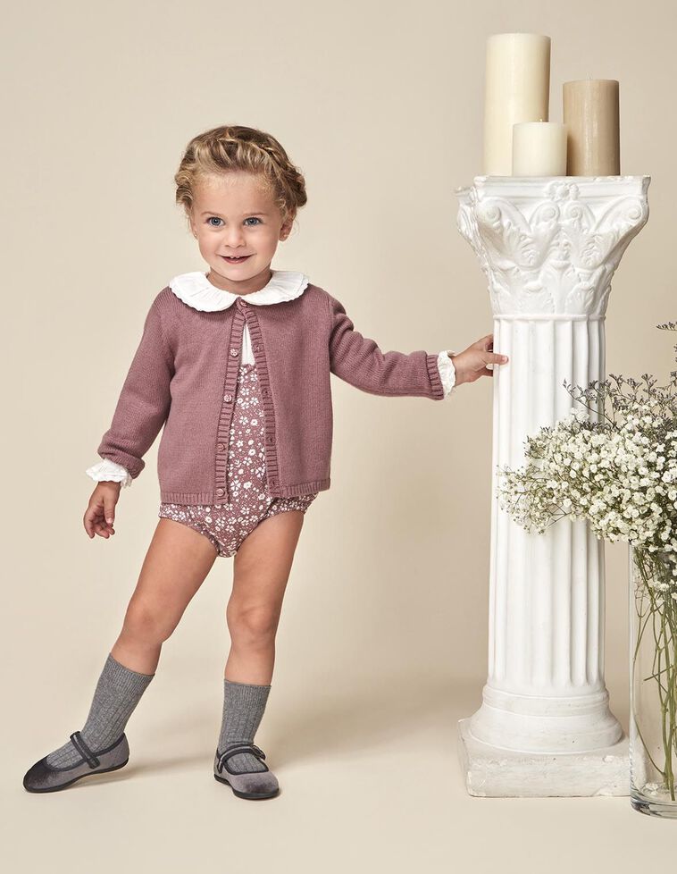 Chaqueta básica con lana morado