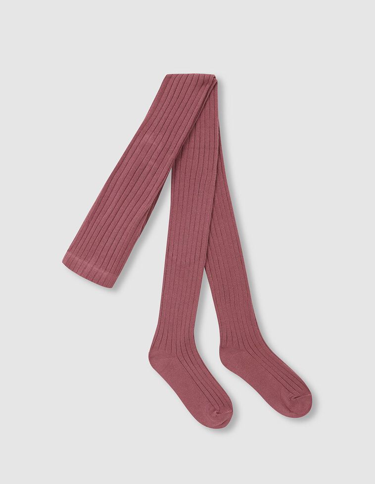 Leotardos de canalé rosa viejo