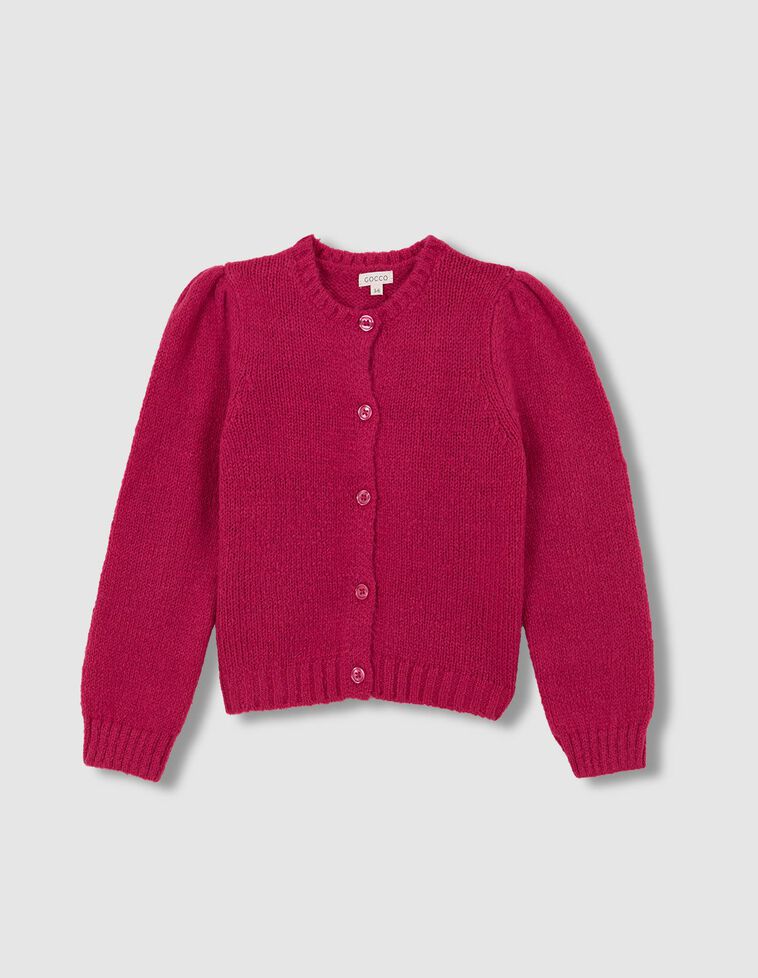 Chaqueta abullonada rosa con lana