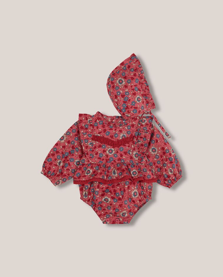 Conjunto de flores coral