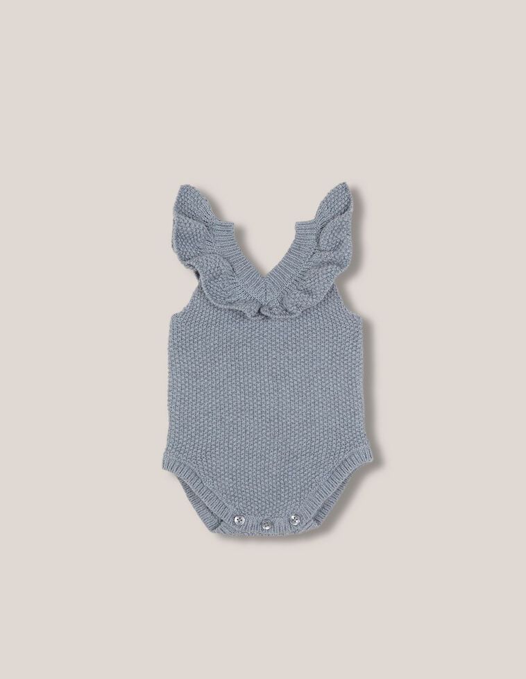 Ranita con lana volante azul