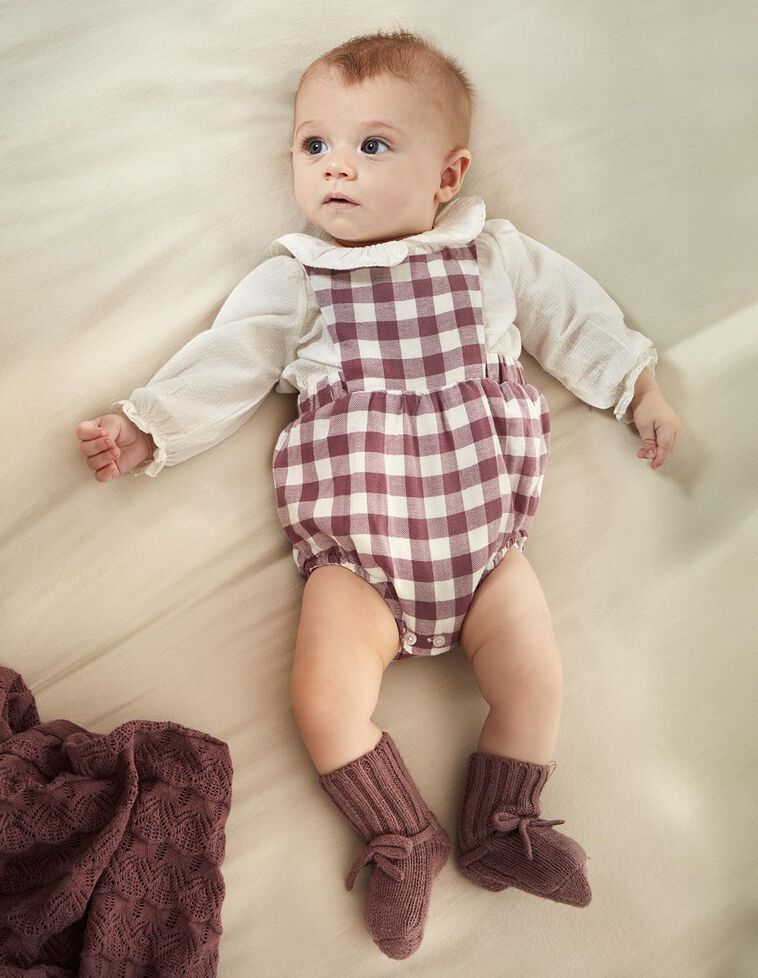 Ranita de cuadros vichy morado