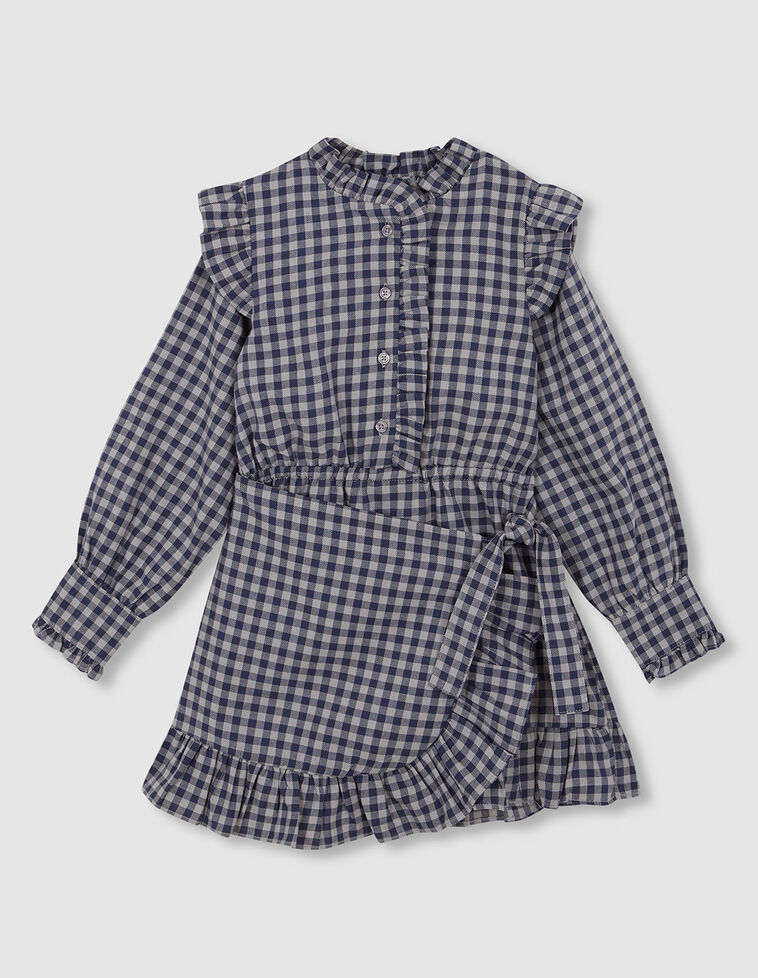 Vestido de cuadro vichy azul