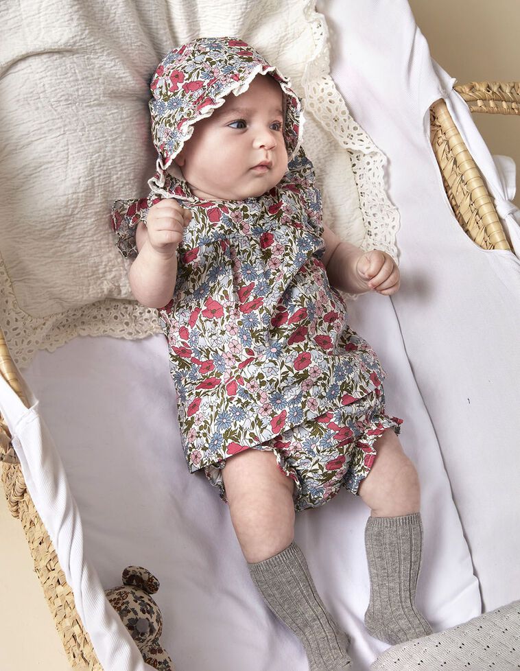 Vestido de   estampado liberty blanco roto