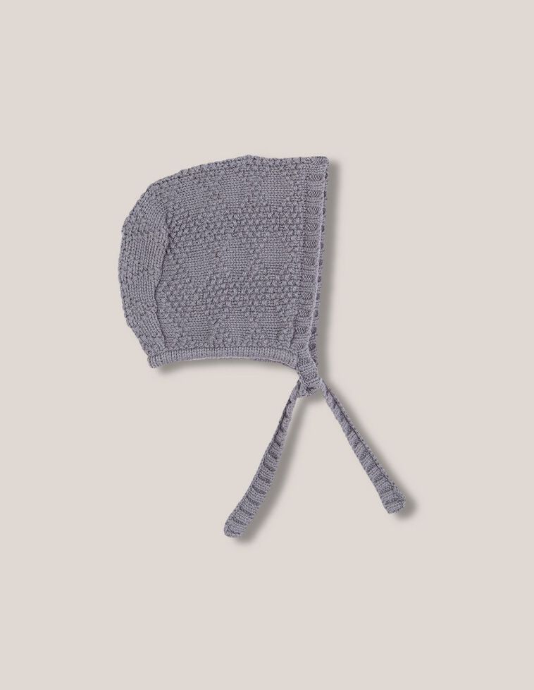 Capota punto especial con lana azul claro