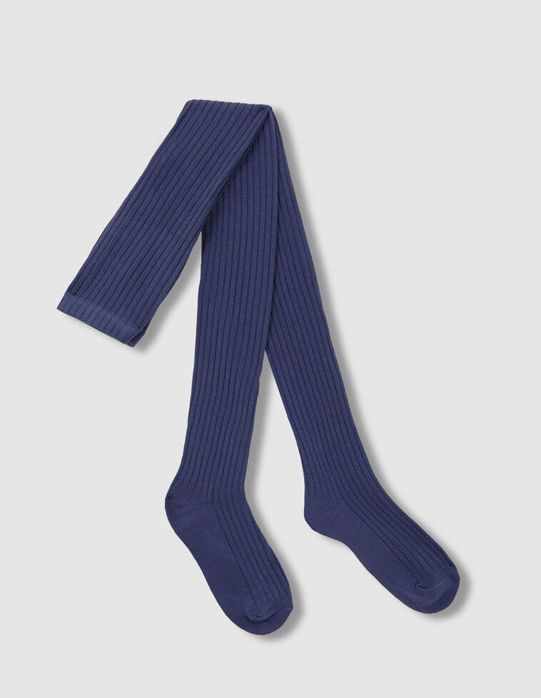 Leotardos de canalé azul