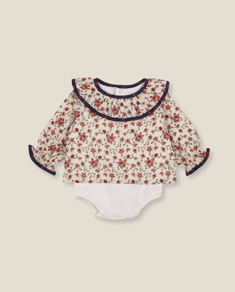 Camisa flor morada reci&eacute;n nacido