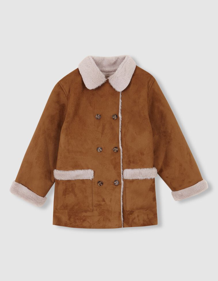 Abrigo de doble botonadura camel