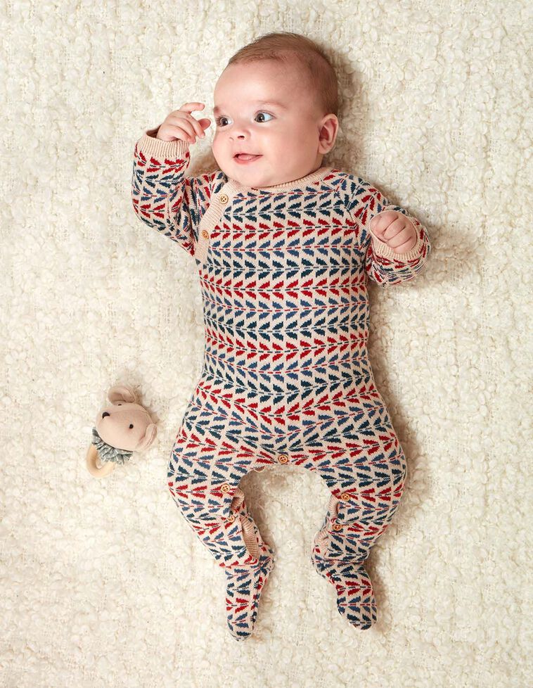 Pelele de jacquard con lana rojo